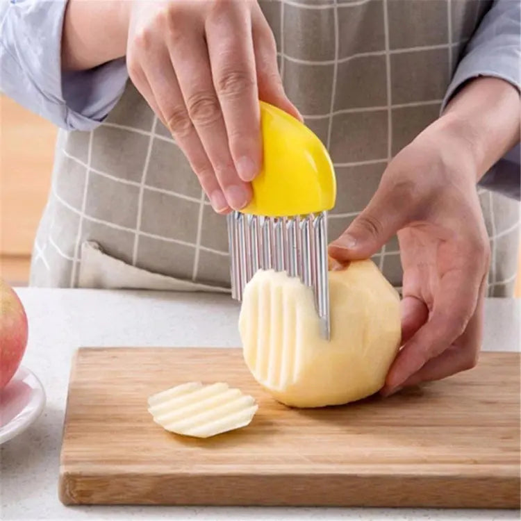 Stainless Steel Vegetable Carrot Wavy Cutter Slicer Potato Chips Corrugated Knife Kitchen wrinkled French fries - Deliverrpk