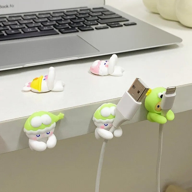 6 Pcs Round Clip Phone Cable Wire Winder Desktop Mouse Earphone Tidy Organizer USB Wire Cord Fixer Holder Management Office House Desk Organizer Clicks Deliverrpk