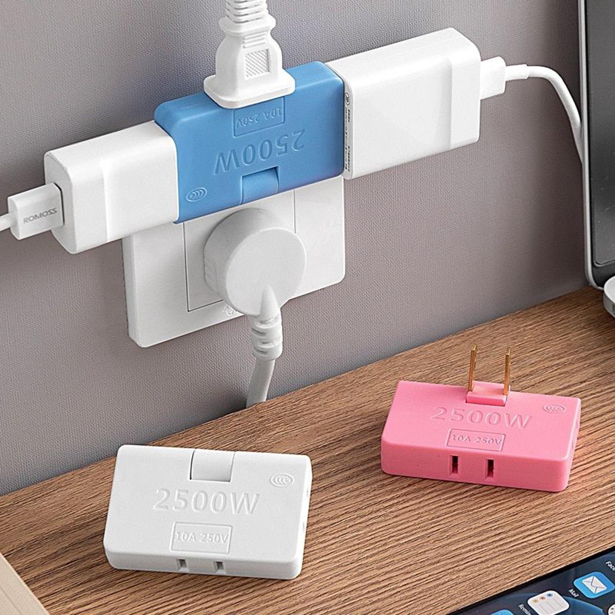 Rotatable Socket Converter 2500W One In Three 180 Degree Extension Plug US Multi Plug Mini Slim Wireless Outlet Adapter - Deliverrpk