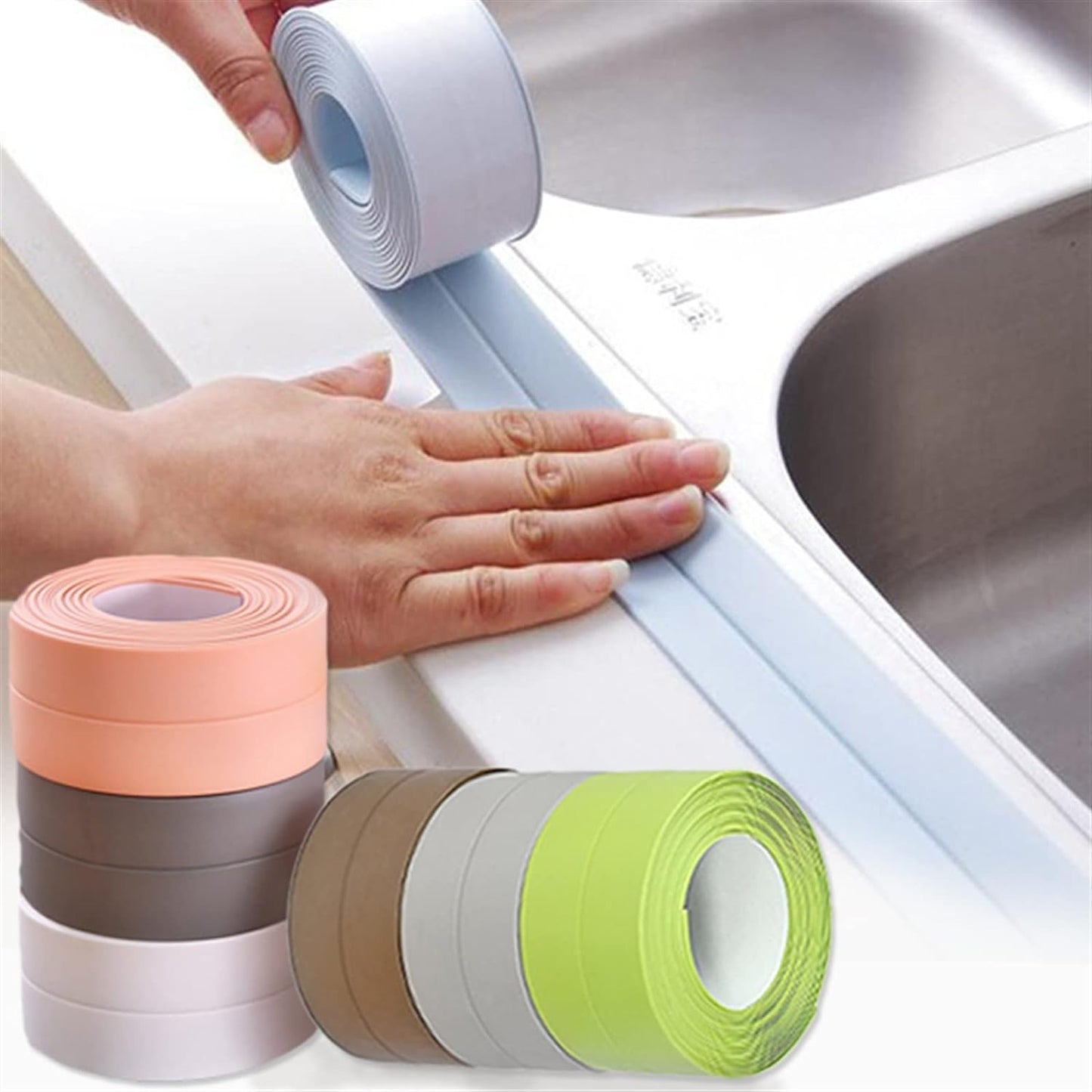 3.2mx38mm Bathroom Shower Sink Bath Sealing Corner Strip Tape White PVC Self adhesive Waterproof Wall Sticker for Bathroom Kitchen - Deliverrpk