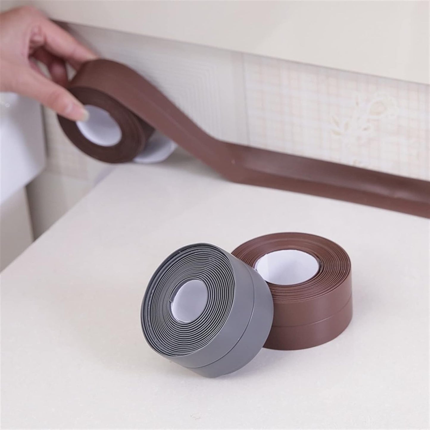 3.2mx38mm Bathroom Shower Sink Bath Sealing Corner Strip Tape White PVC Self adhesive Waterproof Wall Sticker for Bathroom Kitchen - Deliverrpk