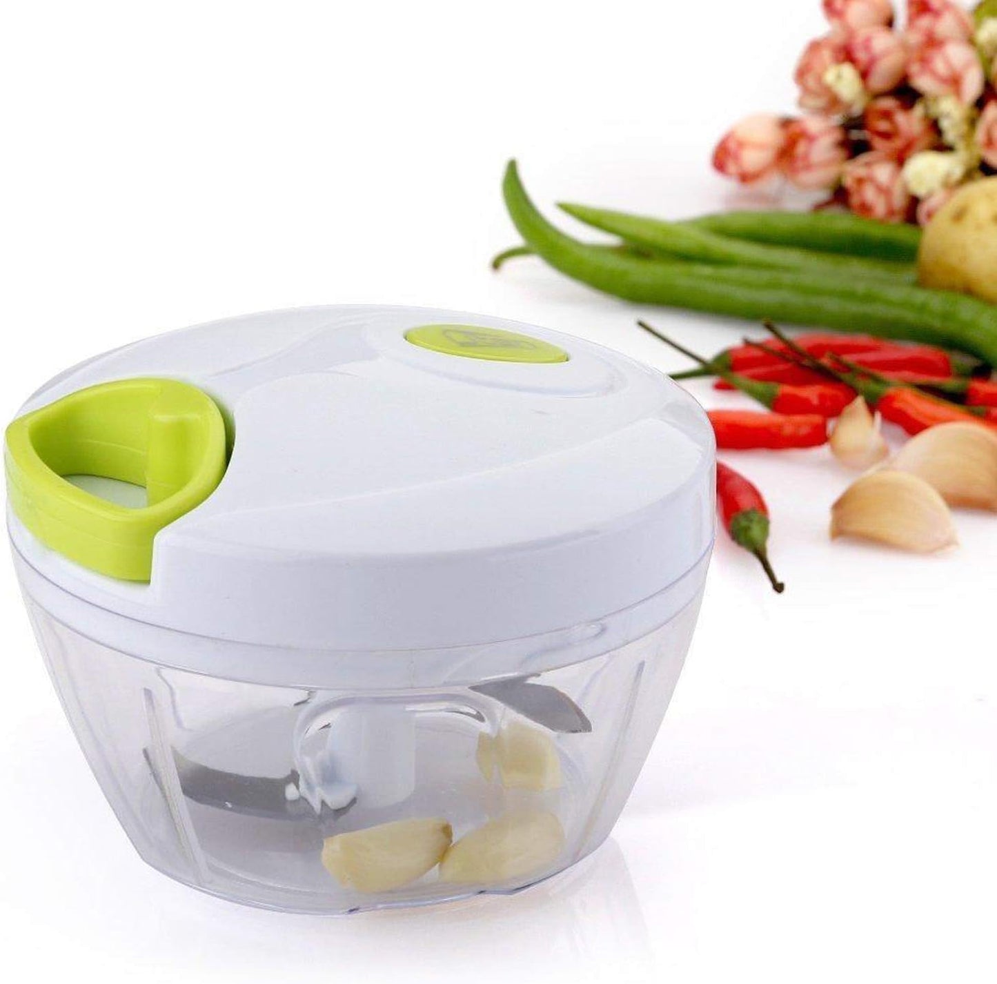 Mini Speedy Chopper Manual Hand Pull Vegetable & Meat Mini Turbo Cutter - Deliverrpk