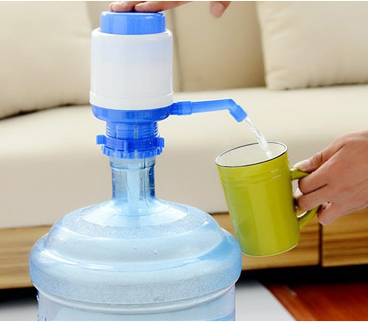 Manual Water Pump Dispenser For 19 liter Water Cans Large - Blue & White Deliverrpk