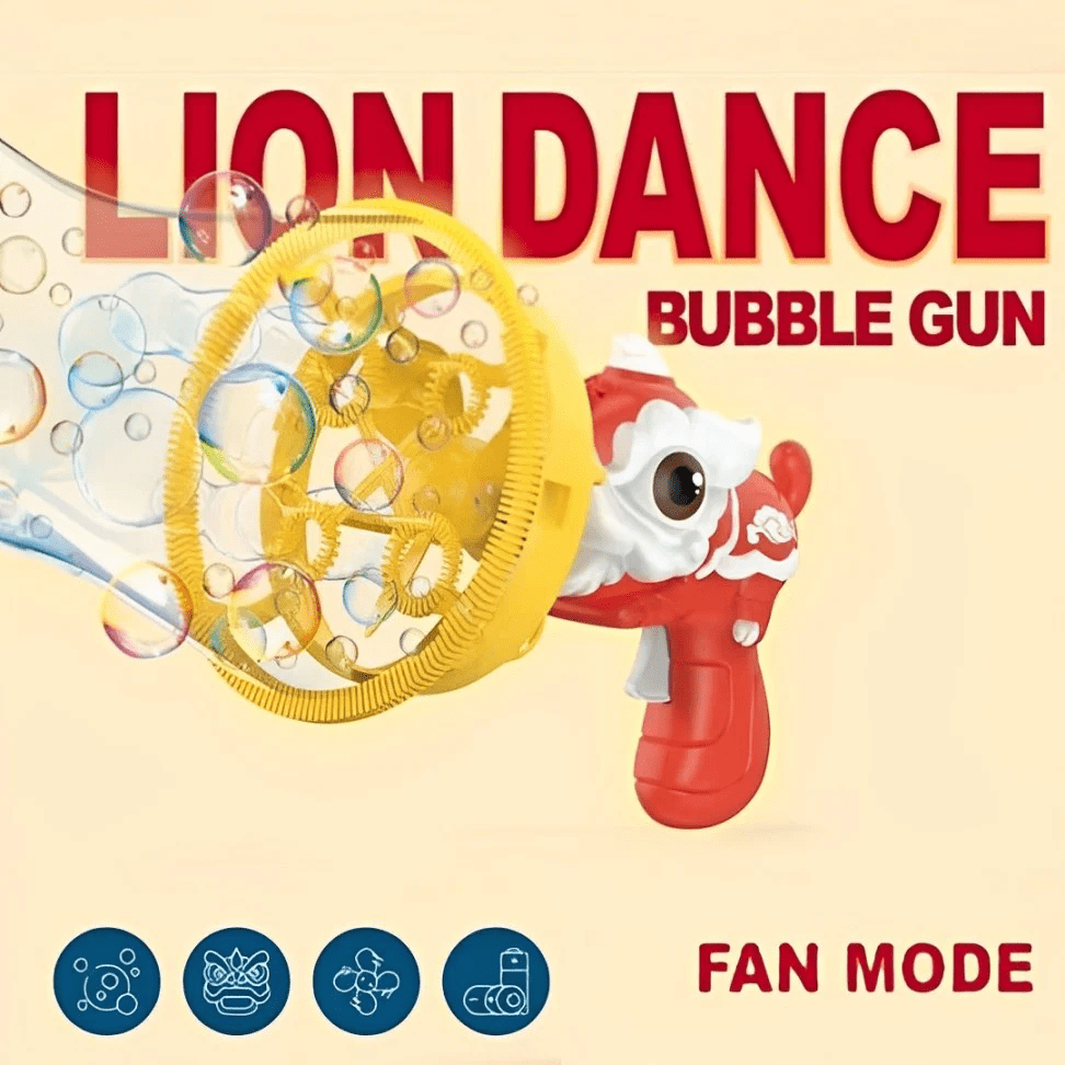 2 in 1 Electric Lion Dance Bubble Gun - Toynix