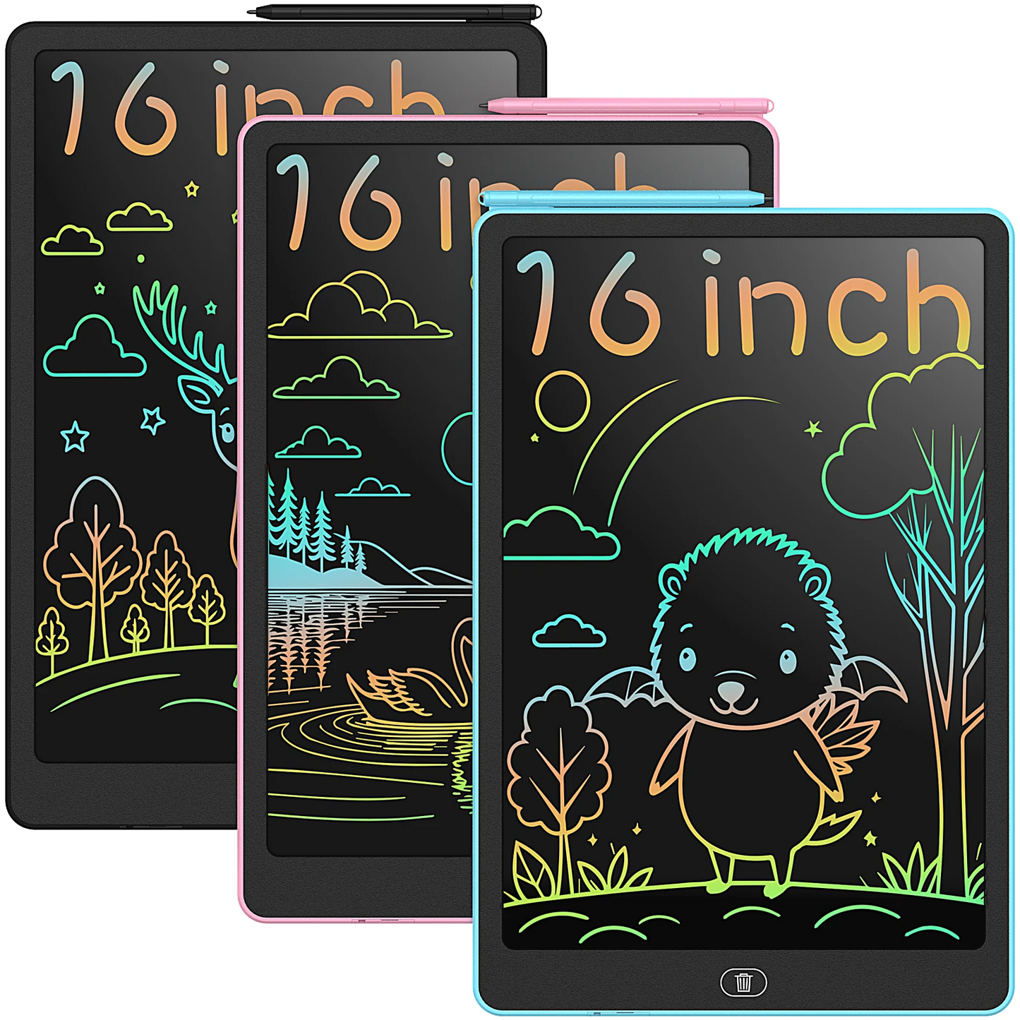 LCD Writing Tablet Multicolor (Random Body Colors)