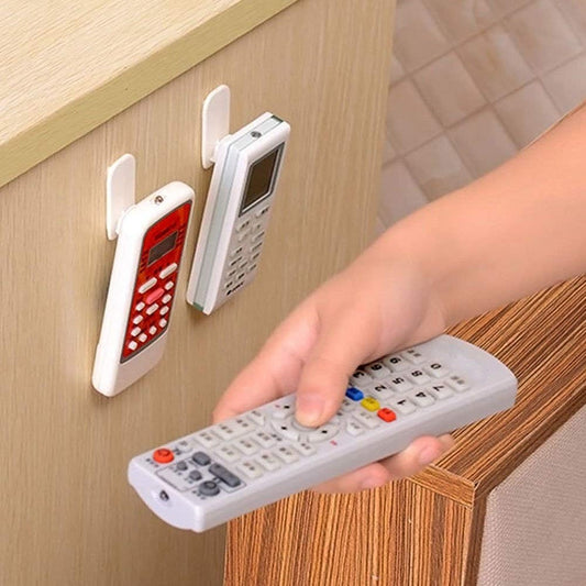 Remote Control Holder Hook Wall Mount Storage Sticky Plastic Hook with Strong Self Adhesive and Hanging Buckle for TV Air Conditioning Remote Control Key Hanger