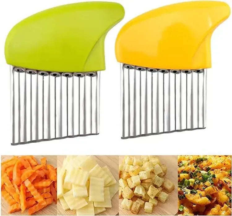Stainless Steel Vegetable Carrot Wavy Cutter Slicer Potato Chips Corrugated Knife Kitchen wrinkled French fries - Deliverrpk