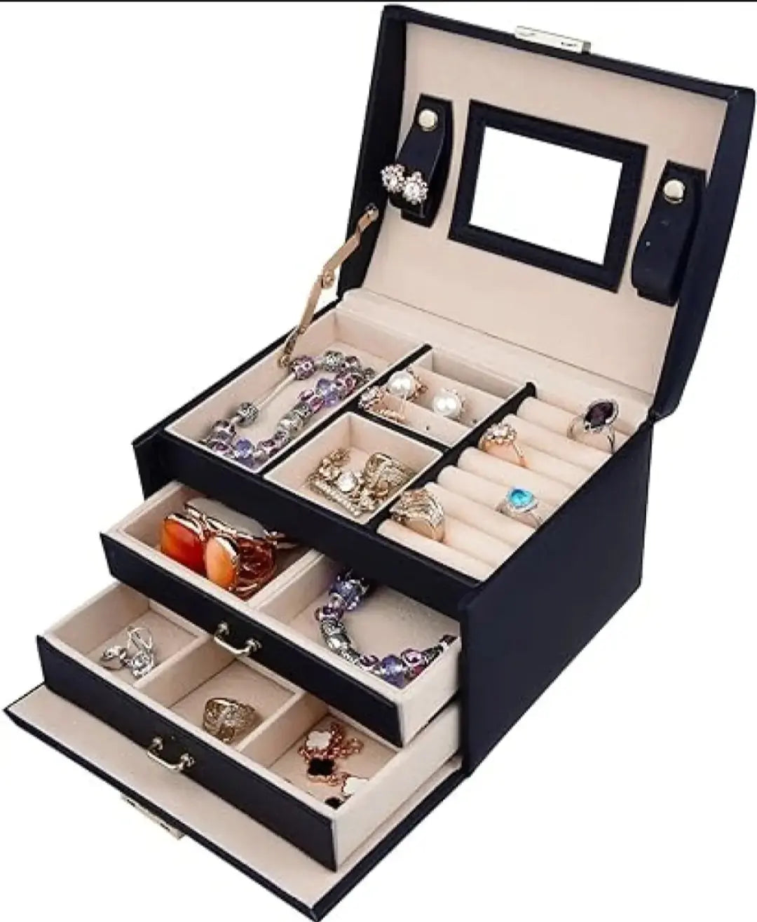 3-layer Jewelry Organizer Box with Lock deliverrPK