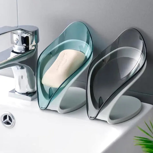 Smart Soap Holder, Plastic Leaf Shape, Self-Drain Soap Holder, Soap Holder, Sponge Storage, Non slip Soap Box, Bathroom Gadgets [4 Beautiful Colors]