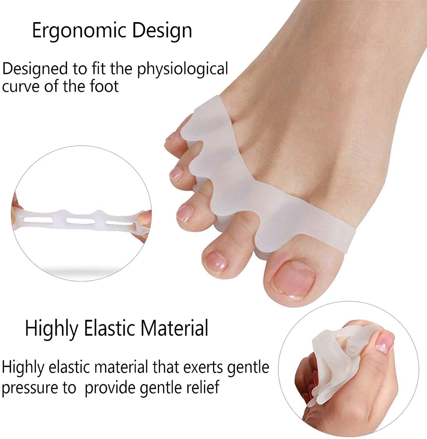1 Pair Bangnistep GEL Toe Nail Separator Corrector Foot Care Products Toes Silicone Toe Separators Protector