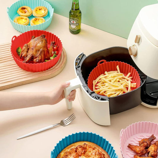 16.5cm Air Fryer Silicone Pot Air Fryer Basket Liner Non-Stick Oven Baking Tray