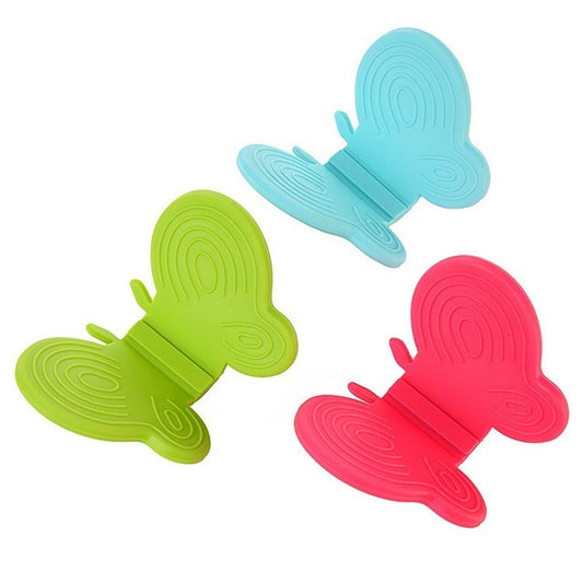 2pcs/set creative butterfly kitchen silicone insulation against hot plate clip With magnet protect hands take bowl TPR + magnet