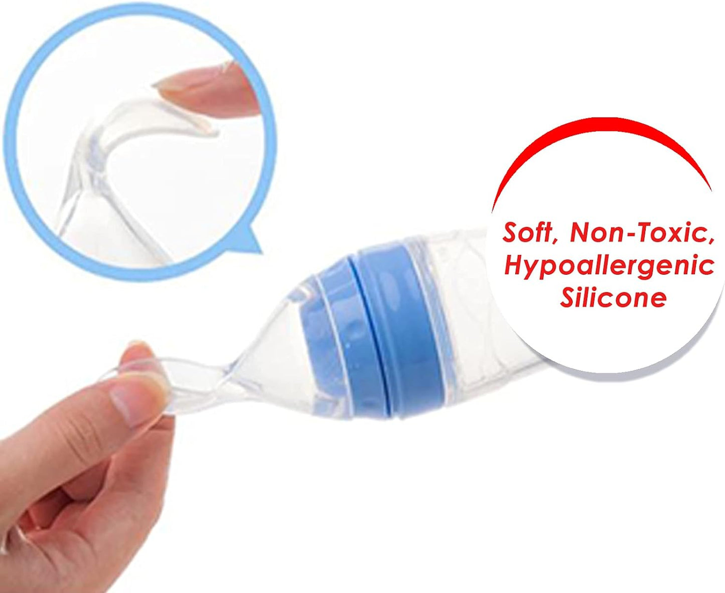 Baby Spoon Feeder - 90ml Silicone Baby Feeding Bottle With Spoon Newborn Infant Squeeze Spoon Toddler Food Supplement Rice Cereal Bottle Milk Feeder Deliverrpk
