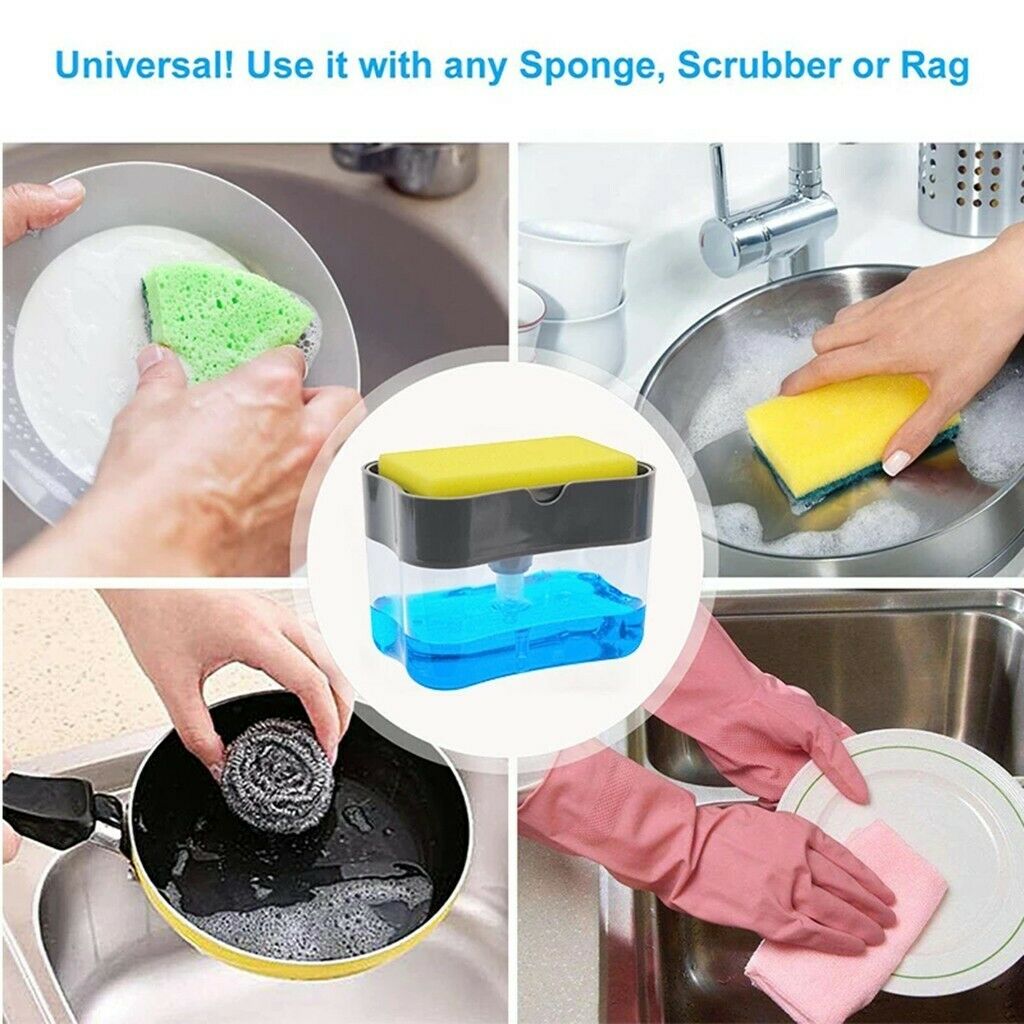 Combo Deal Liquid Soap Pump Dispenser 2-in-1, Soap Pump, Sponge Caddy, Kitchen with Multifunction Collapsible Cutting Board Dish Tub, Drain Basket Vegetable Basin,3 in 1 Sink Folding Cutting Board - Deliverrpk