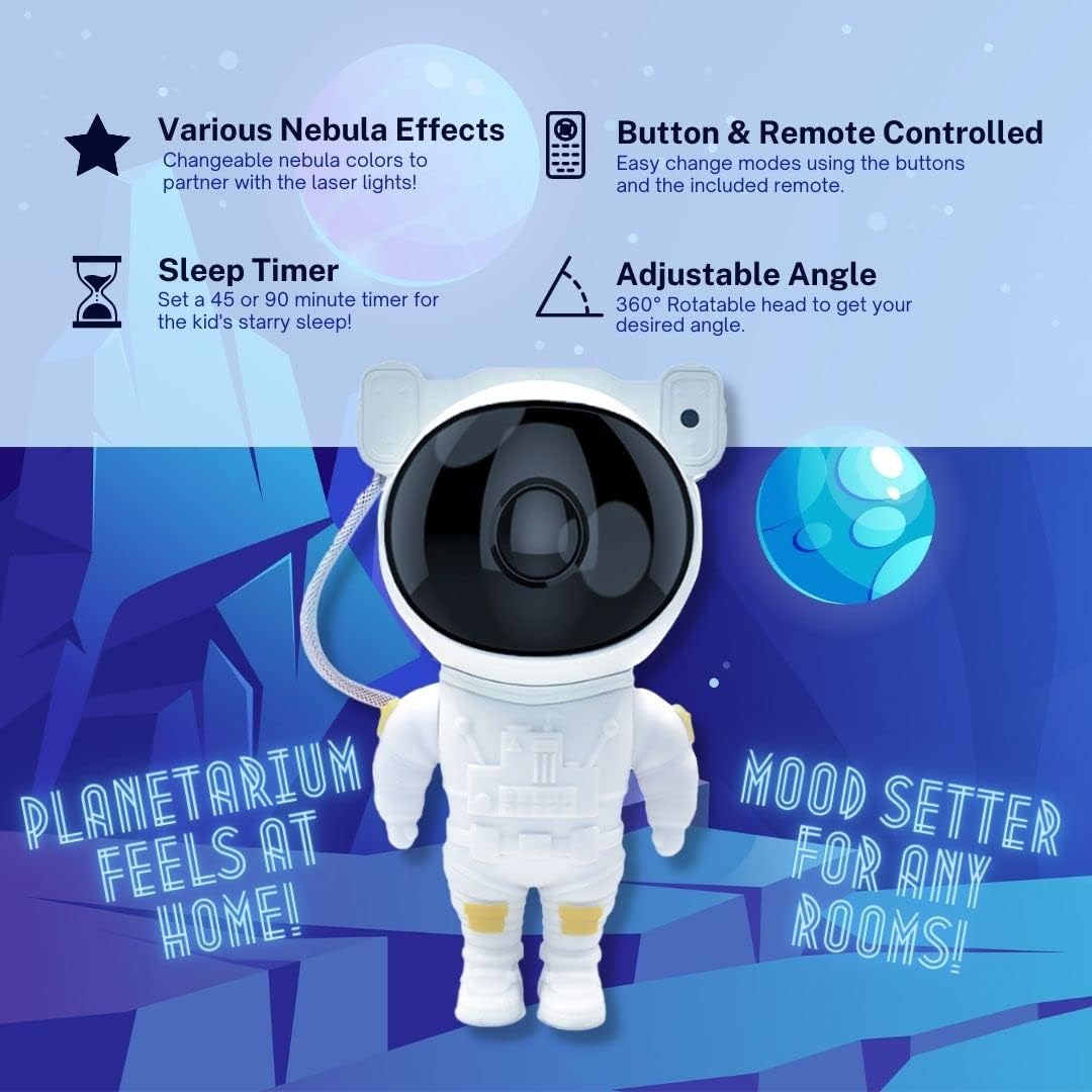 Astronaut Star Projector Galaxy Night Light - Deliverrpk