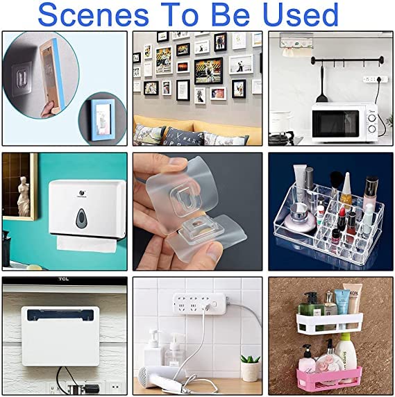 1 Pair Double-sided Adhesive Wall Hooks Suction Cup Hooks stick hook Heavy Duty Sticky Wall & Ceiling & Door Nail Free Clear Hook for Bathroom and Kitchen No Scratch Waterproof and Oilproof Sticker - Deliverrpk