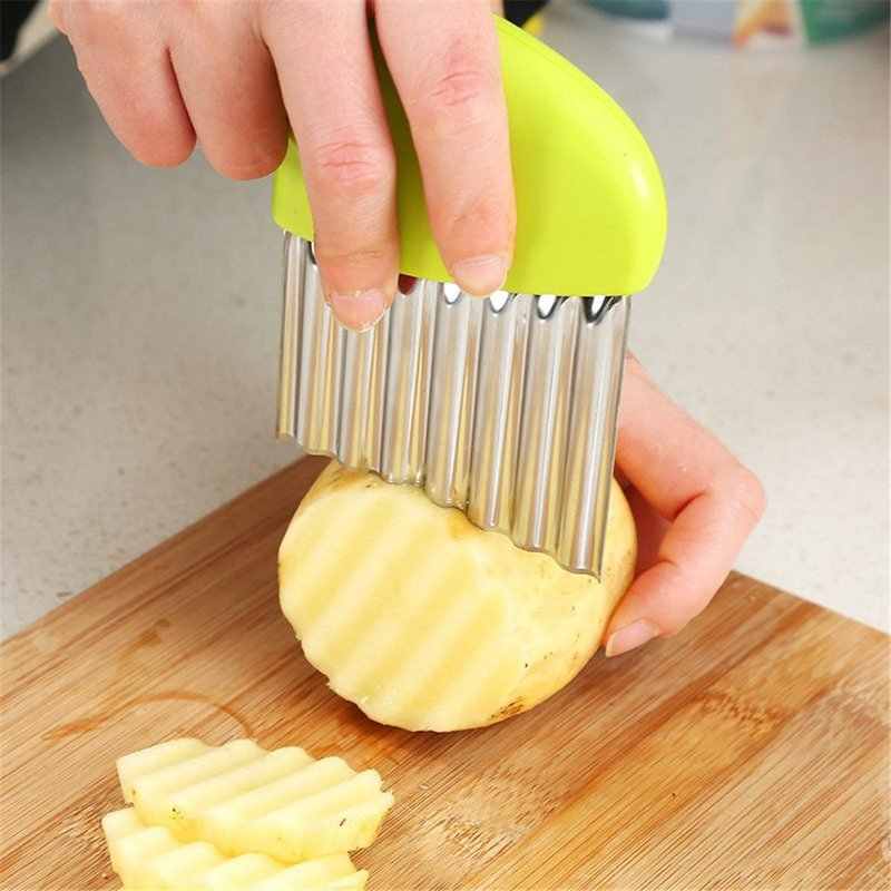 Stainless Steel Vegetable Carrot Wavy Cutter Slicer Potato Chips Corrugated Knife Kitchen wrinkled French fries - Deliverrpk