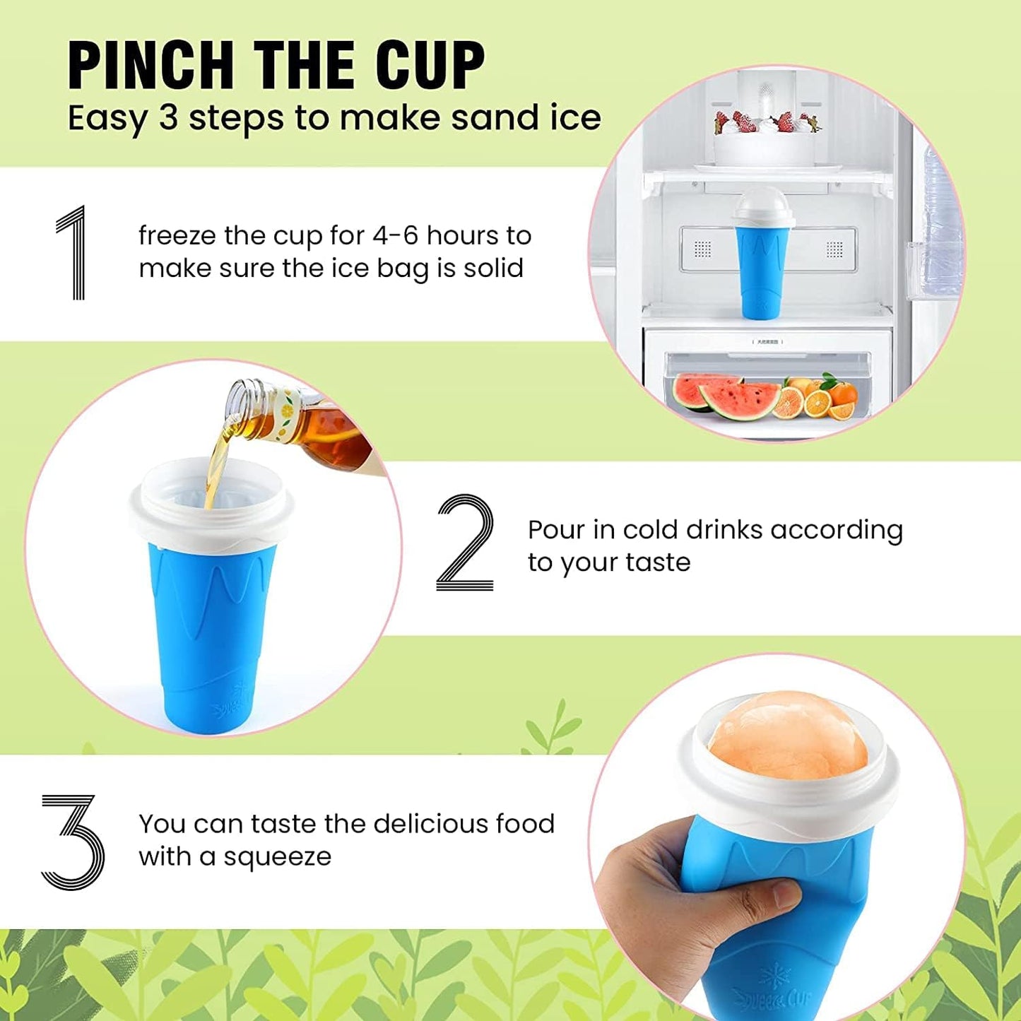 Smoothies Cup Eco-friendly Double Layer Silicone Slushy Ice Cream Maker for Home - Deliverrpk