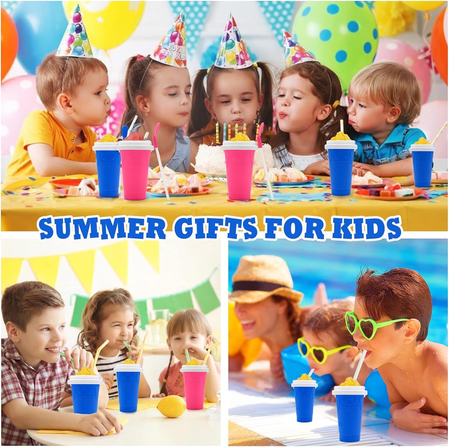 Smoothies Cup Eco-friendly Double Layer Silicone Slushy Ice Cream Maker for Home - Deliverrpk