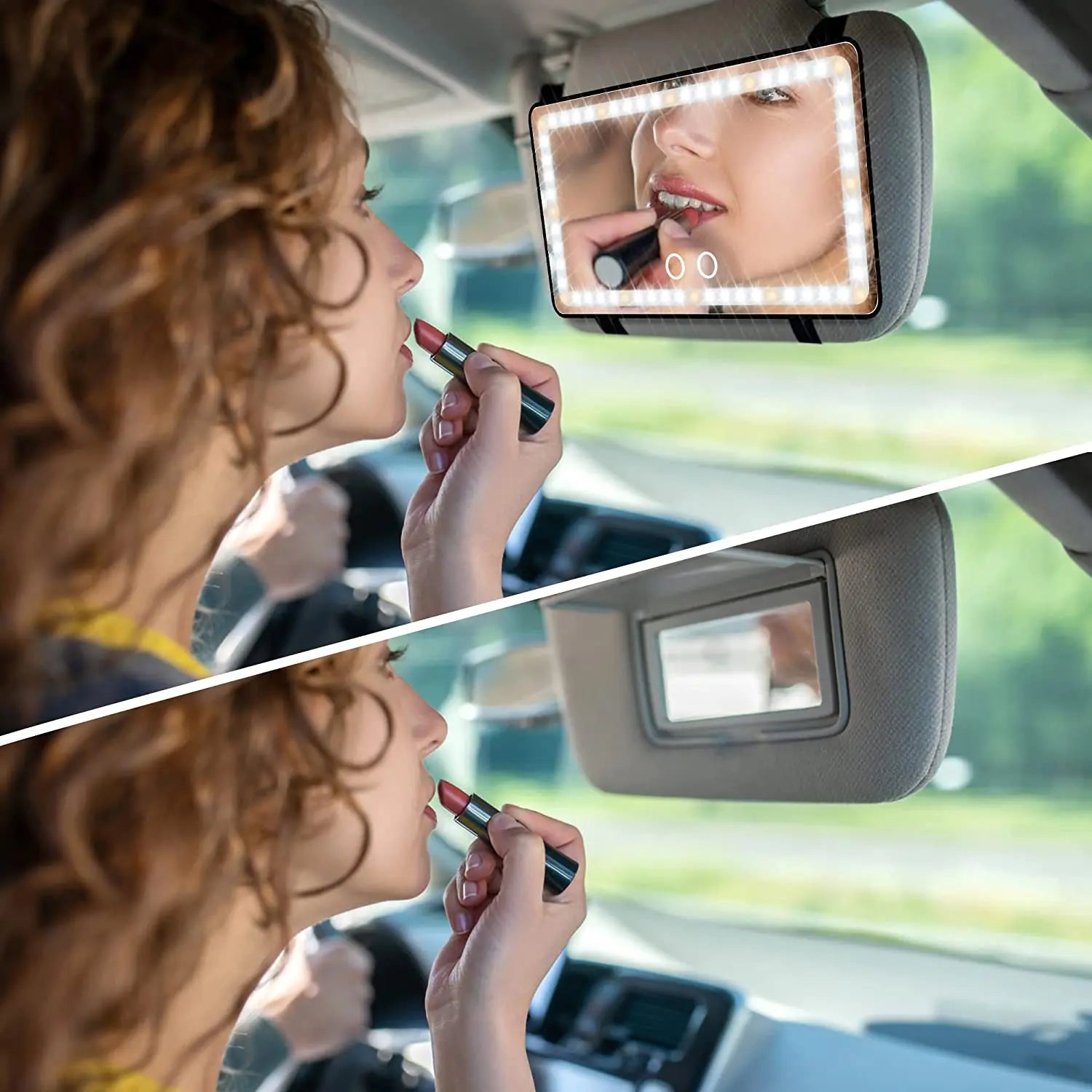 Car Visor Mirror with LED Lights - Deliverrpk