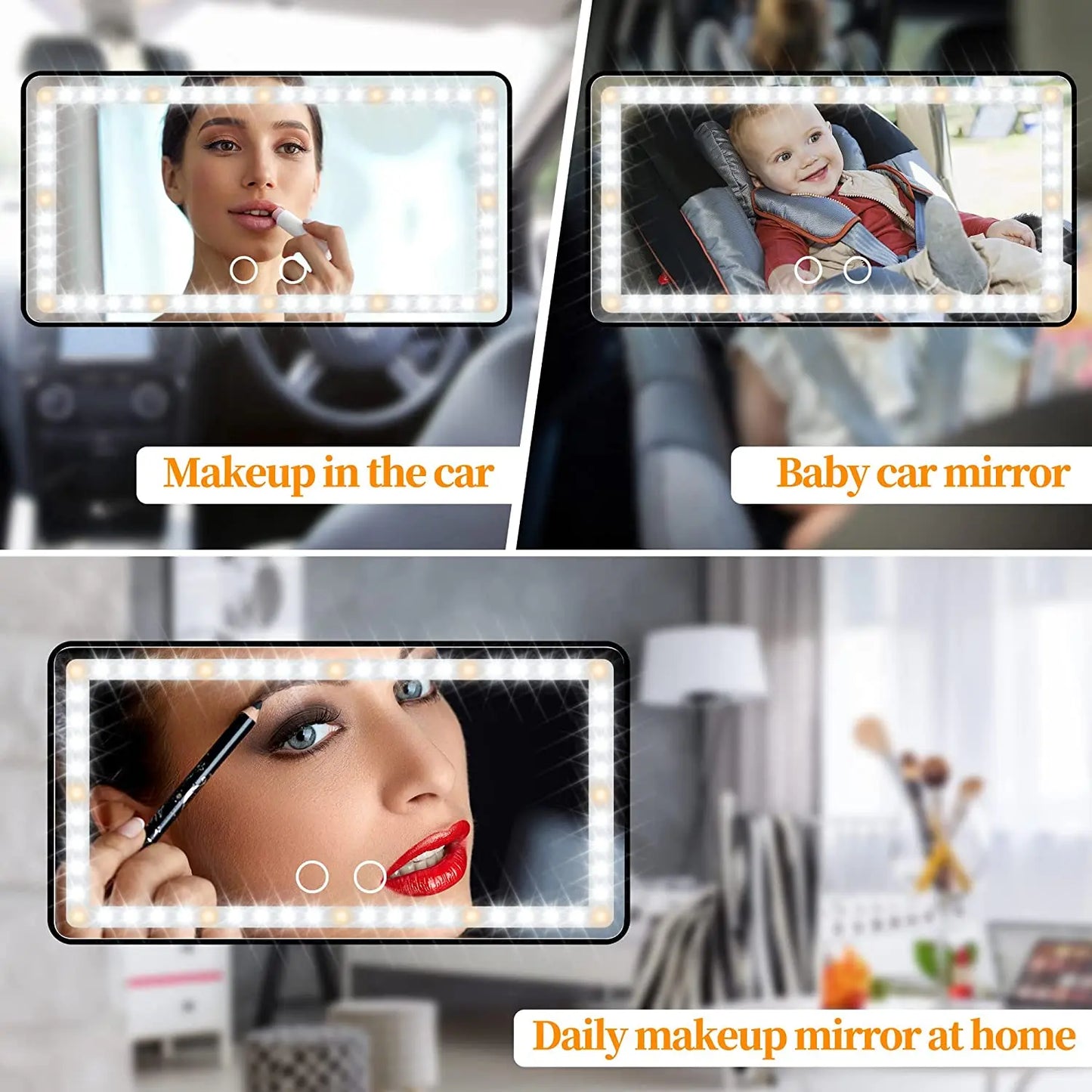Car Visor Mirror with LED Lights - Deliverrpk
