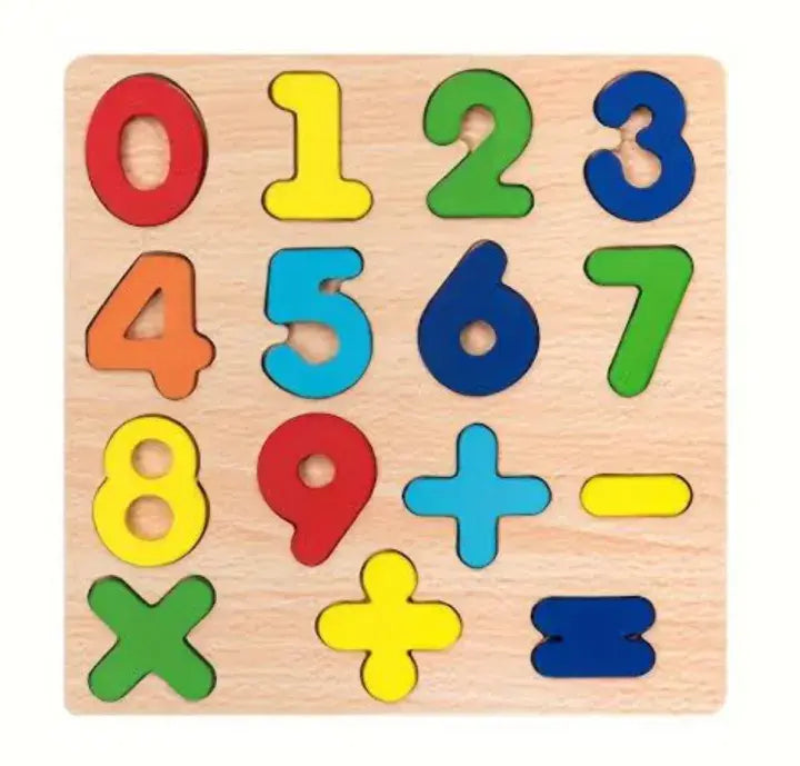 Early Educational wooden Colorful 3D Numbers Shapes and Alphabets Toynix