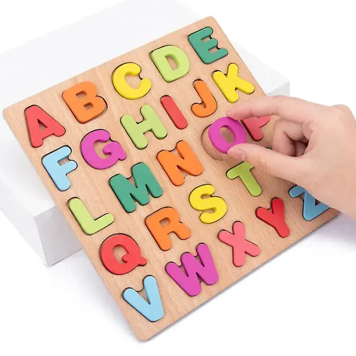 Early Educational wooden Colorful 3D Numbers Shapes and Alphabets Toynix