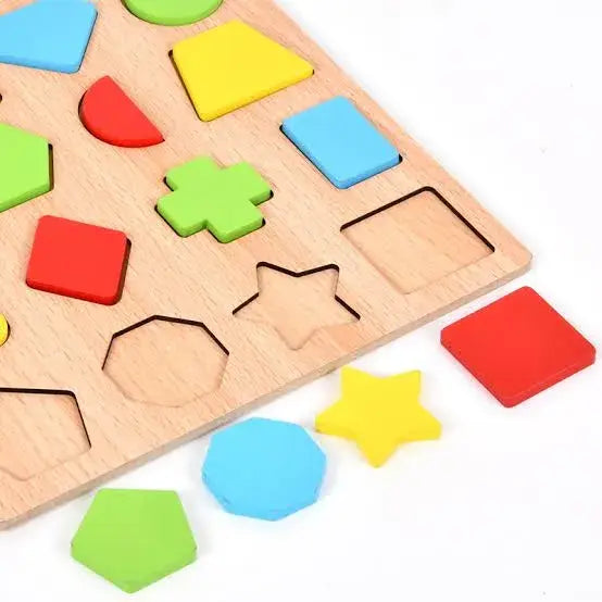 Early Educational wooden Colorful 3D Numbers Shapes and Alphabets Toynix