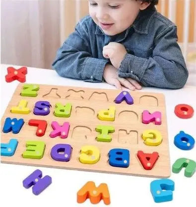 Early Educational wooden Colorful 3D Numbers Shapes and Alphabets Toynix