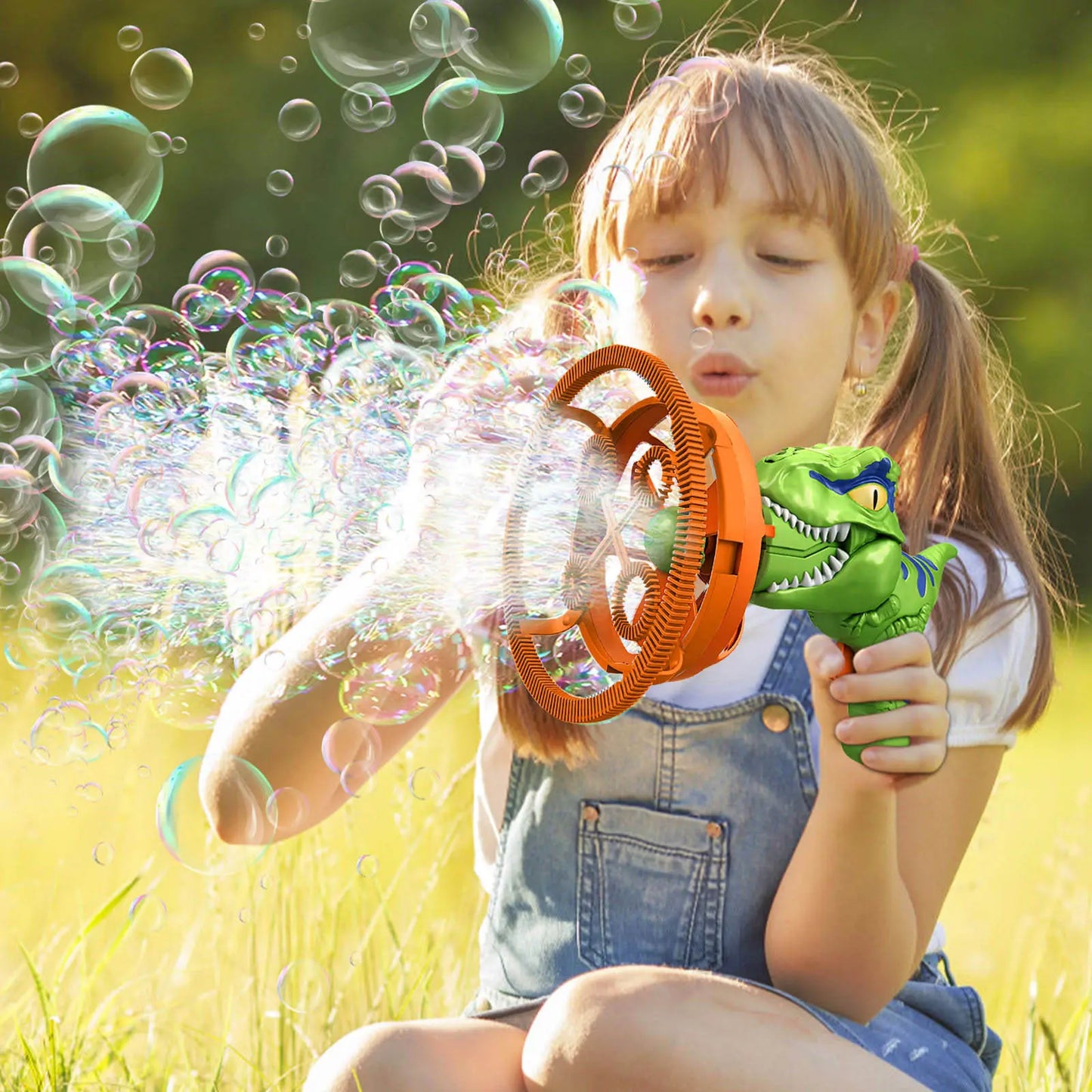 Electric Dinosaur Bubble Maker Gun toy for Kids