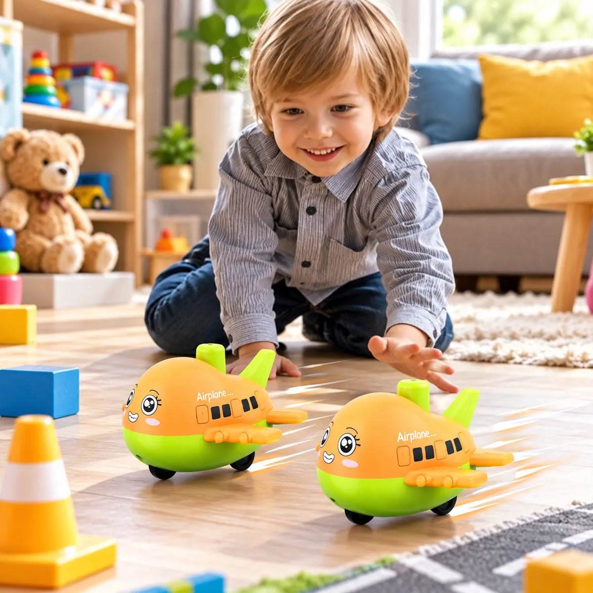 Kids Colorful Pull-Back Airplane Toy