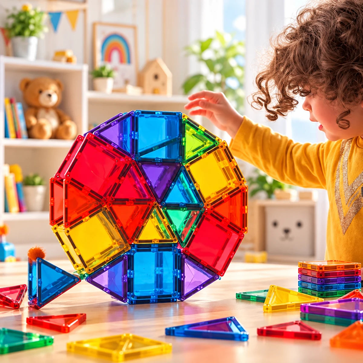 Magnetic Building Tiles for Kids STEM Construction Toy
