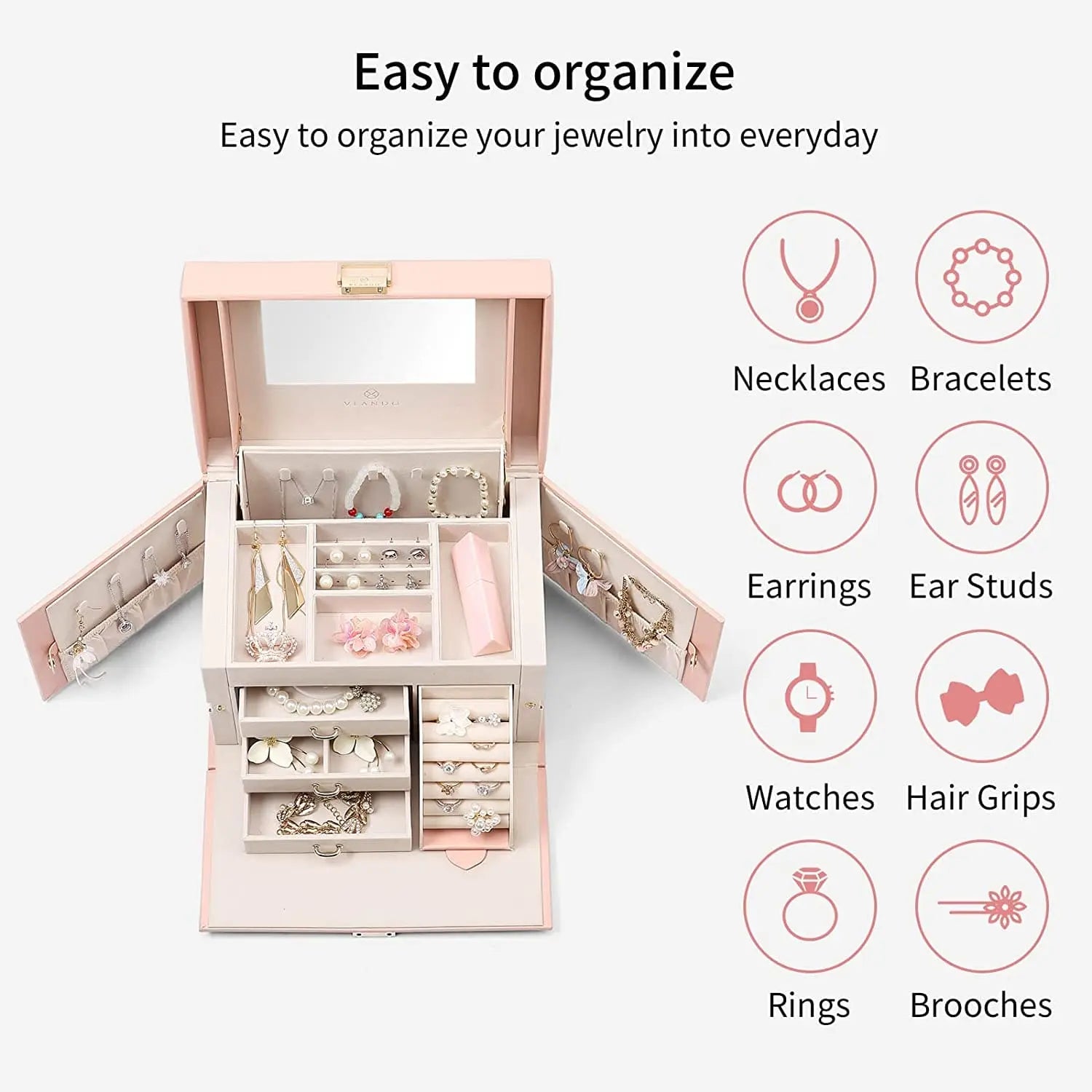 Multi Layered Jewellery Organizer Box - Deliverrpk