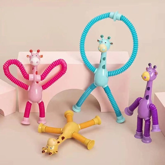 Telescopic Giraffe Toy with Suction Cup Cartoon Toy - Toynix