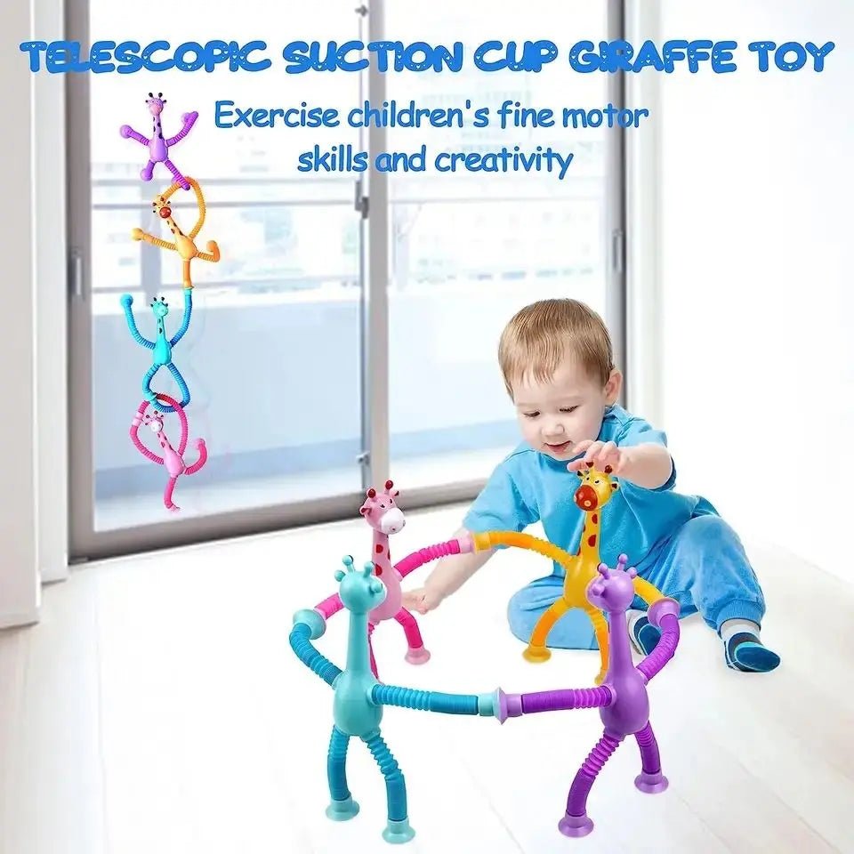 Telescopic Giraffe Toy with Suction Cup Cartoon Toy - Toynix