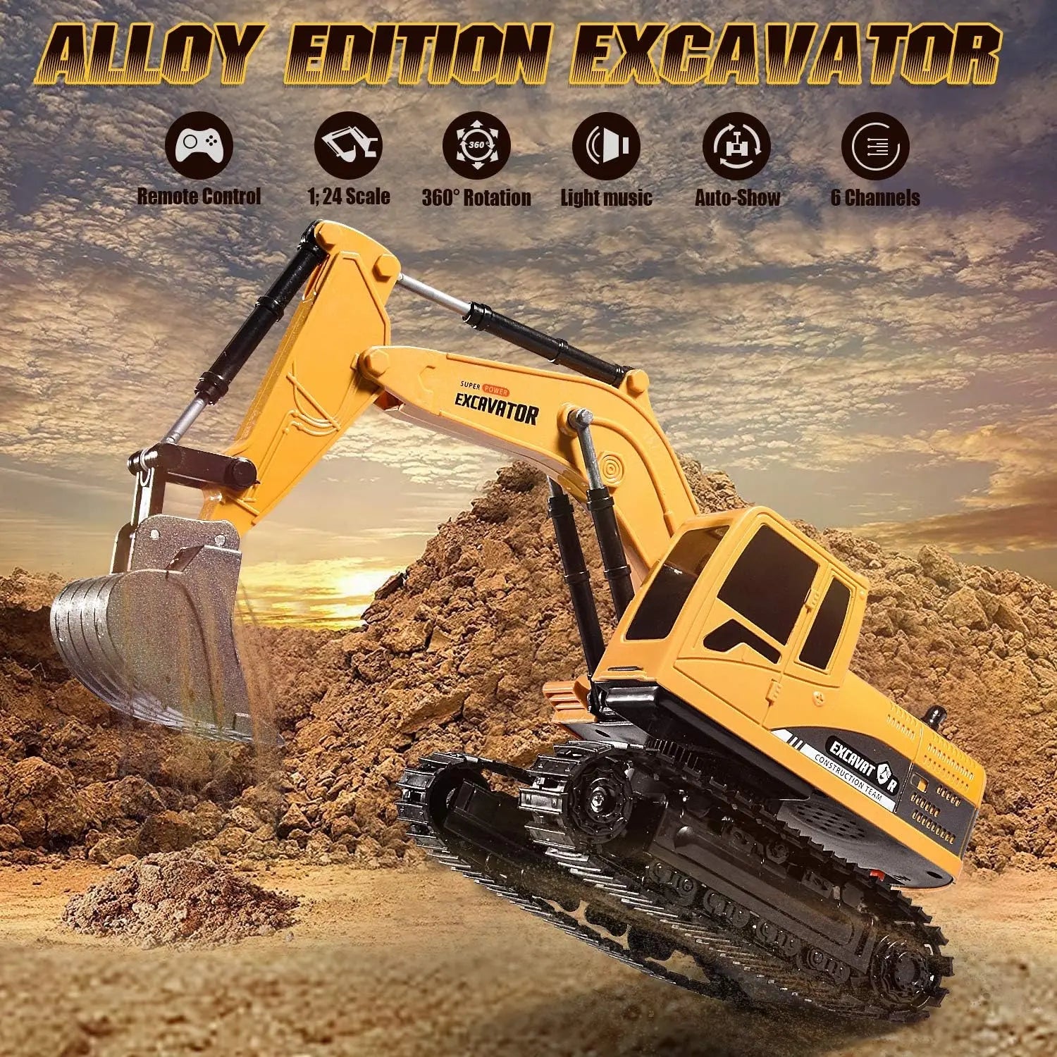 Remote Control Excavator Toy - Toynix
