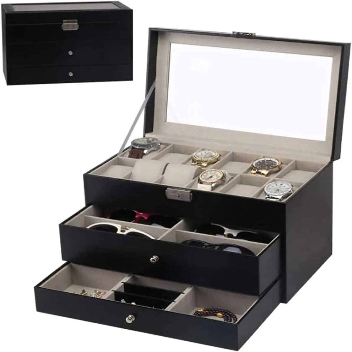 Three Layer Watch Box Organizer (12 Slot) - Deliverrpk