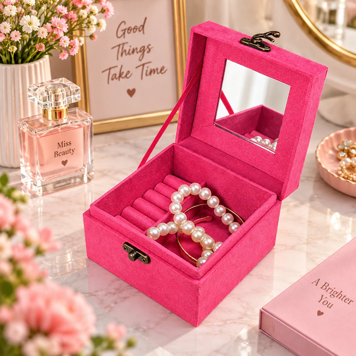 three layer velvet jewellary box - deliverrpk