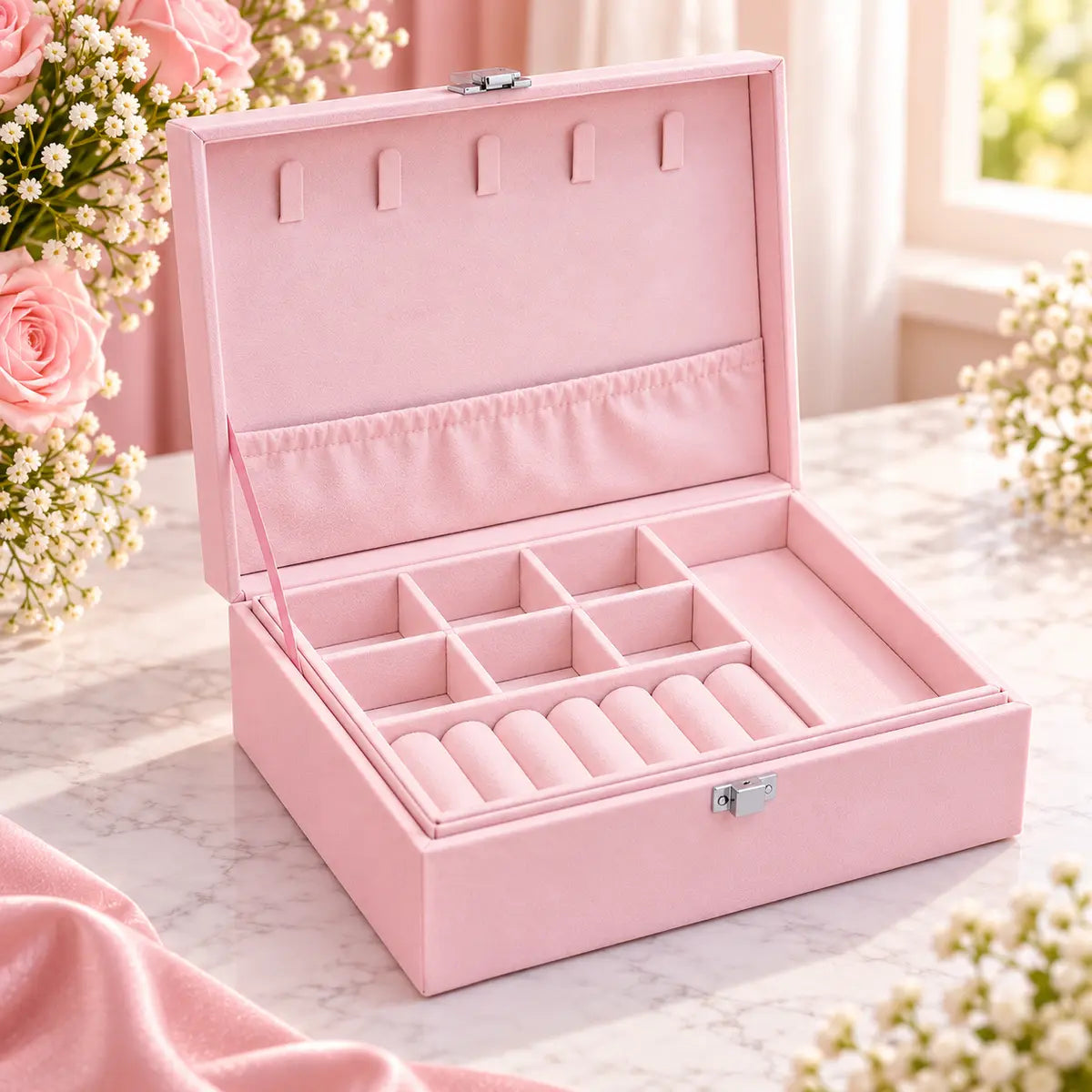 Two Layer Jewelry Storage Holder Box (YS)