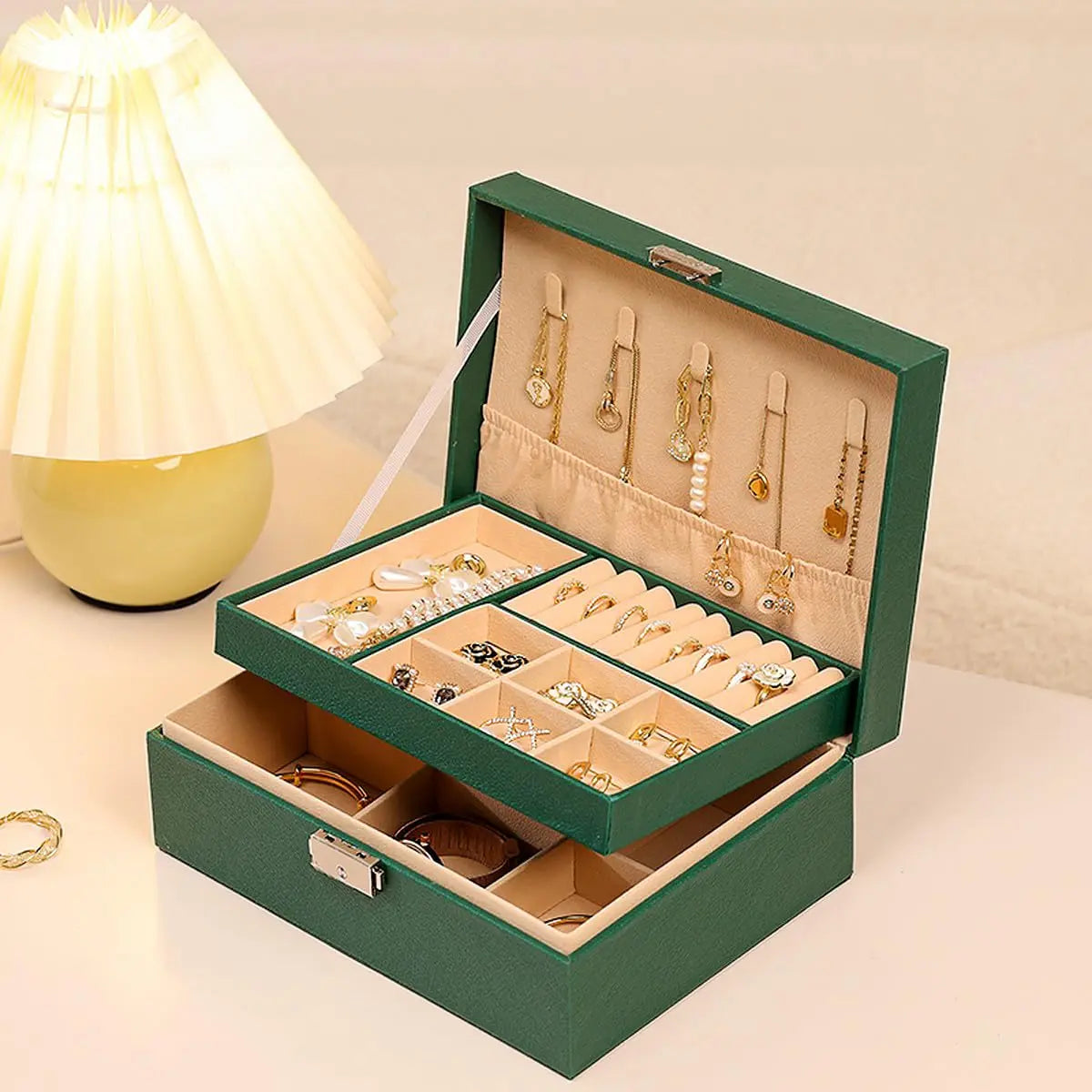 Two Layer Jewelry Storage Box Deliverr.pk
