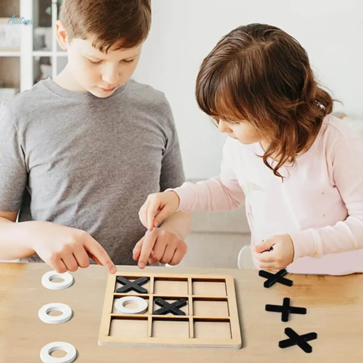 Wooden Tic-Tac-Toe Puzzle Game For Kids