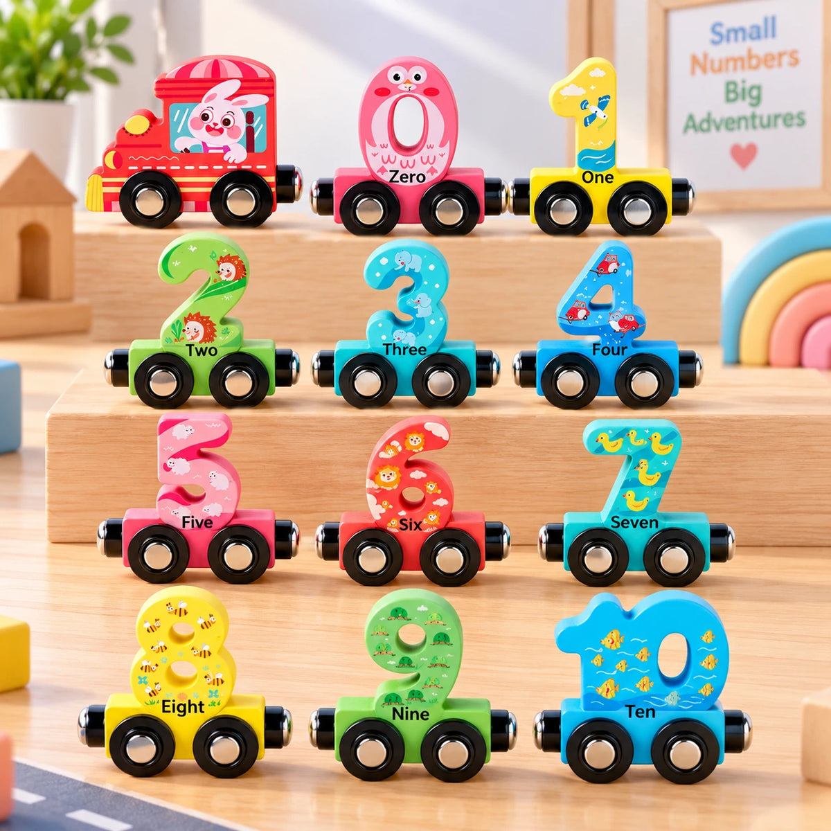 Wooden Digital Number Train Toy Set