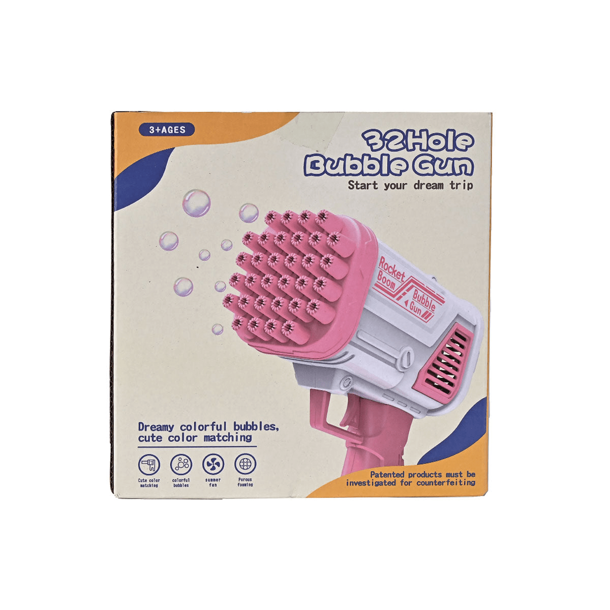 32 Hole Blue Bubble Gun - Toynix