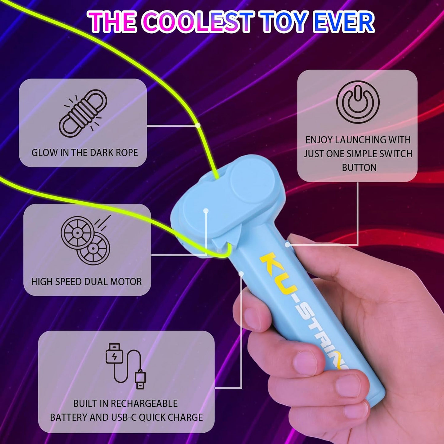 String Launcher Rope Thruster Fidget Toy For Kids