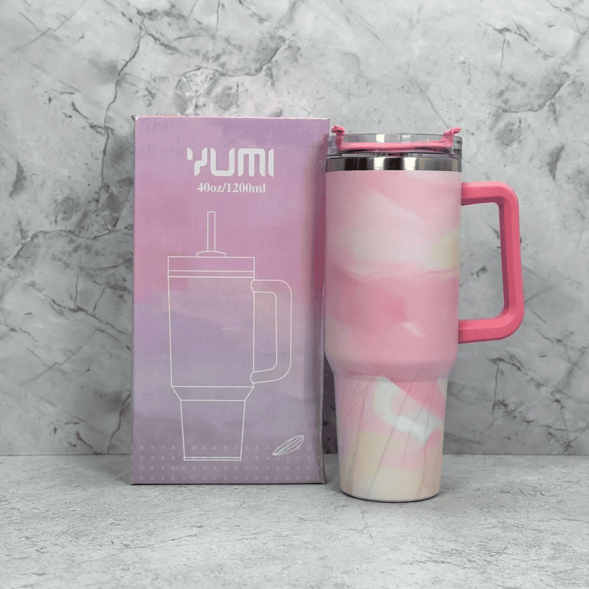 Marble Design Stainless Steel Water Tumbler 1200 ml