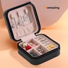 Portable Travel Mini Jewelry Box PU Leather material portable, ideal for travelling, for necklace and rings