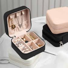 Portable Travel Mini Jewelry Box PU Leather material portable, ideal for travelling, for necklace and rings