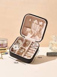 Portable Travel Mini Jewelry Box PU Leather material portable, ideal for travelling, for necklace and rings