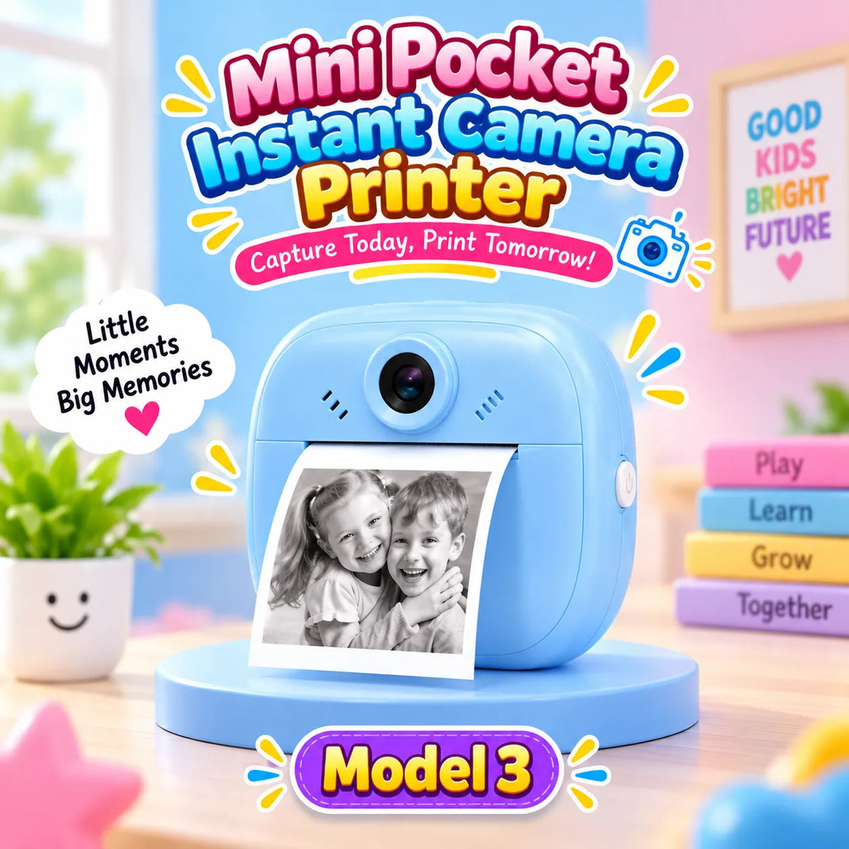 Children's photo printer with cartoon design