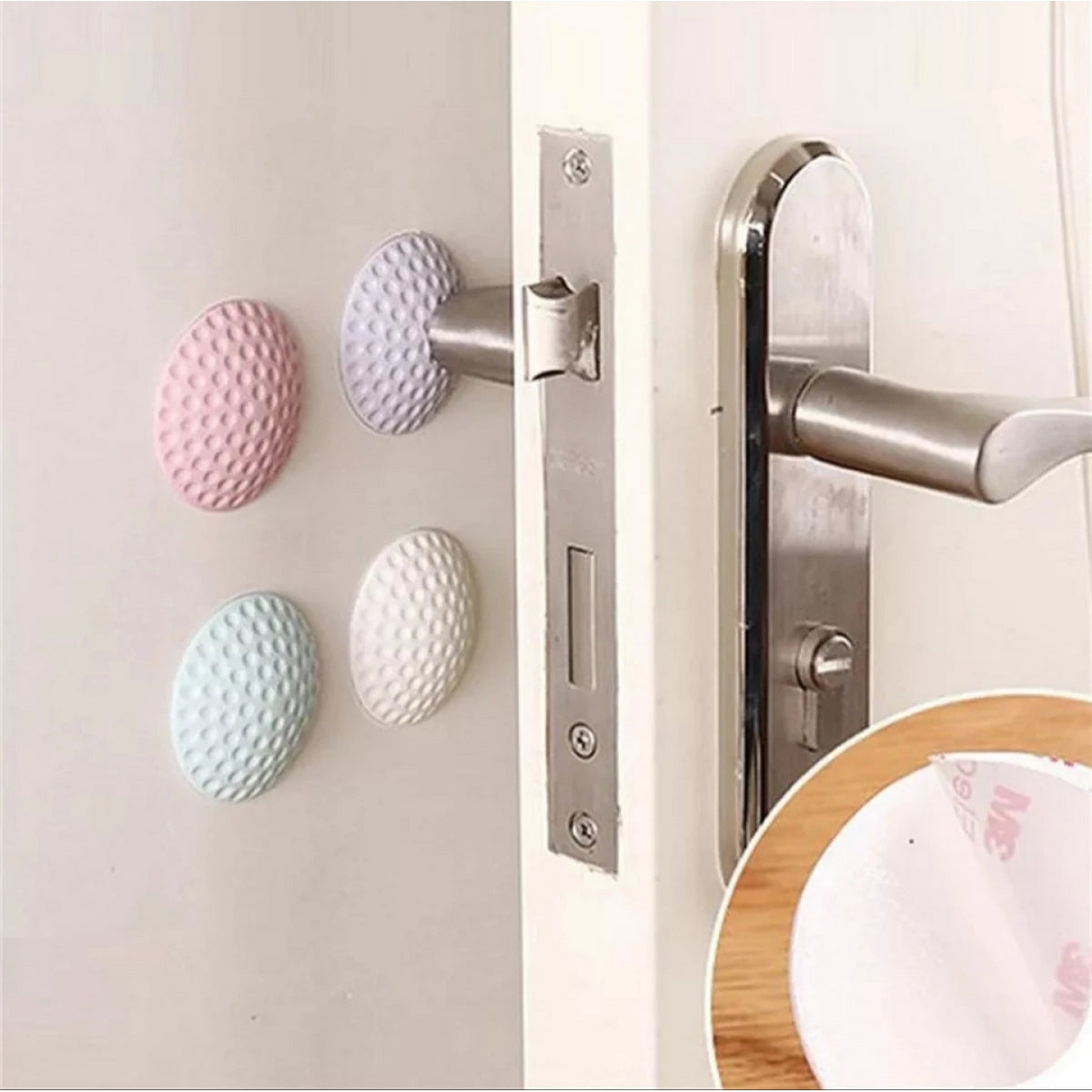 1 Piece Self-Adhesive Golf Design Rubber Pad Door handle Bumper Stopper Furniture Protector Doorknob Pad (MULTI COLOR) - Deliverrpk